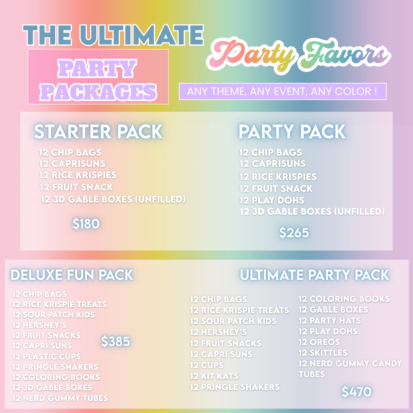 Ultimate Party Favor Packages